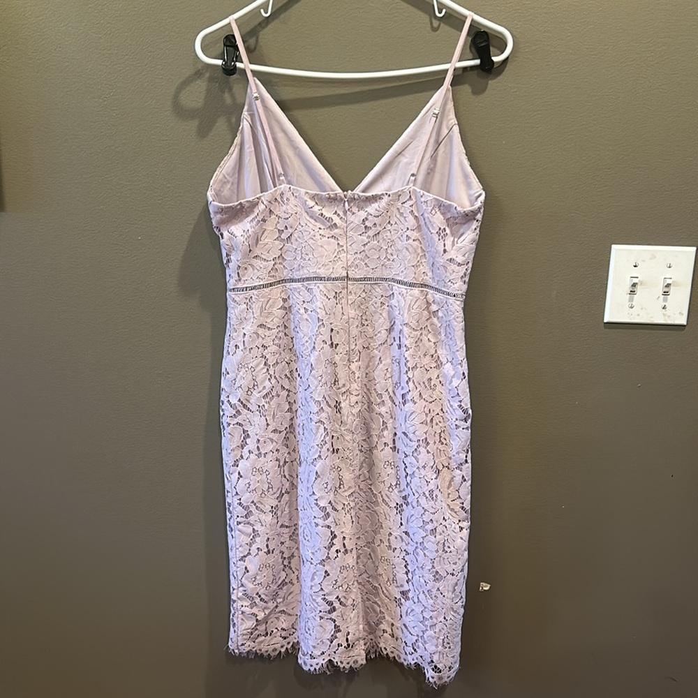 ASTR Lace Overlay Spaghetti Strap Lilac Midi Dress Size Medium - Picture 2 of 3